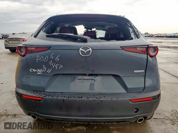 2023 Mazda CX-30 S Carbon Edition with VIN 3MVDMBCM7PM534442, listed as a Copart auction lot 60341565 with 15,068 mi miles and Salvage title. Bid and sale history available at DreamBid. Image 6.