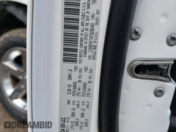 2015 Ram 1500 Express with VIN 1C6RR7KTXFS696481, listed as a Copart auction lot 61345755 with 225,599 mi miles and Salvage title. Bid and sale history available at DreamBid. Image 12.