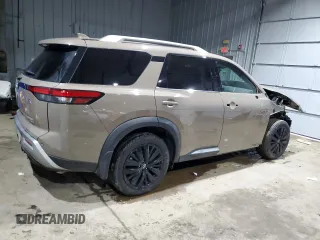 2024 Nissan Pathfinder Platinum with VIN 5N1DR3DK2RC229677, listed as a Copart auction lot 43374905 with 9,403 mi miles and Salvage title. Bid and sale history available at DreamBid. Image 3.