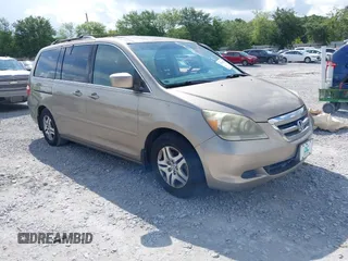 2005 Honda Odyssey EX-L with VIN 5FNRL38785B102141, listed as a IAAI auction lot 42503520 with 189,847 mi miles and . Bid and sale history available at DreamBid. Image 1.