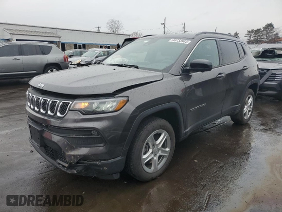 2023 Jeep Compass Latitude with VIN 3C4NJDBN4PT504602, listed as a Copart auction lot 46733985 with 10,223 mi miles and Salvage title. Bid and sale history available at DreamBid. Image 1.