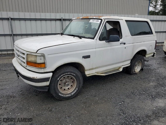 1995 Ford Bronco Custom with VIN 1FMEU15H2SLA42231, listed as a Copart auction lot 71931184 with 0 mi miles and Clean Title. Bid and sale history available at carsss.com. Image 1.