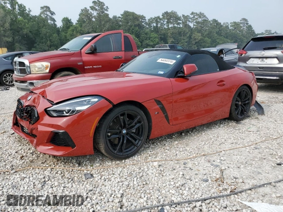 2019 BMW Z4 sDrive30i with VIN WBAHF3C51KWW21559, listed as a Copart auction lot 54460324 with 0 mi miles and Salvage Title. Bid and sale history available at carsss.com. Image 1.