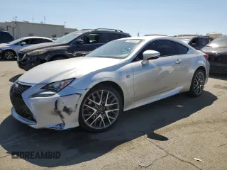 2015 Lexus RC 350 with VIN JTHHE5BC1F5002505, listed as a Copart auction lot 69480104 with 57,600 mi miles and Salvage Title. Bid and sale history available at carsss.com. Image 1.