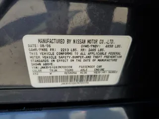2007 Infiniti G35 Sport with VIN JNKBV61E87M700339, listed as a Copart auction lot 70239704 with Not Provided miles and Salvage Title. Bid and sale history available at DreamBid. Image 14.