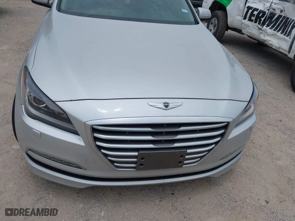 2016 Hyundai Genesis 3.8L with VIN KMHGN4JEXGU120629, listed as a IAAI auction lot 39678315 with 86,672 mi miles. Bid and sale history available at carsss.com. Image 13.