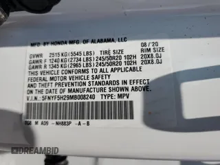 2021 Honda Pilot Special Edition z VIN 5FNYF5H29MB008240, wystawiony jako Copart lot #60134905 z przebiegiem 95 704 mil mil oraz Szkoda całkowita • Salvage title. Historia ofert i sprzedaży dostępna na DreamBid. Obrazek 13.