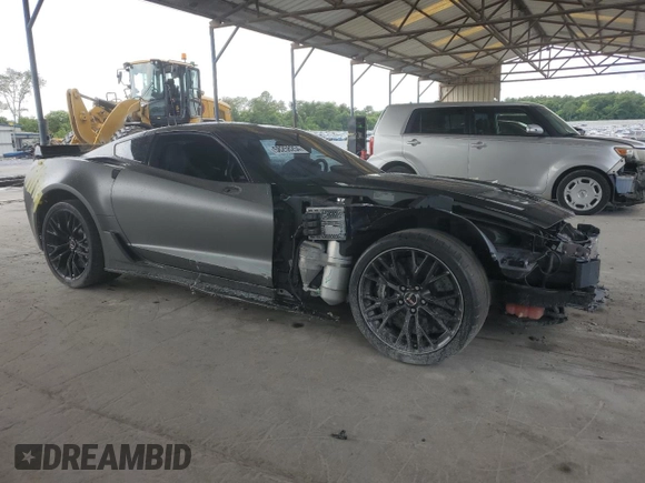 2015 Chevrolet Corvette Z06 3LZ with VIN 1G1YU2D69F5607553, listed as a Copart auction lot 58258254 with 0 mi miles and Salvage Title. Bid and sale history available at carsss.com. Image 4.
