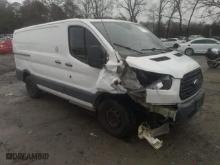2017 Ford Transit Van with VIN 1FTYR1YMXHKA88027, listed as a IAAI auction lot 41574429 with 258,344 mi miles. Bid and sale history available at carsss.com. Image 1.
