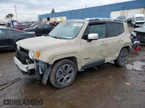 2015 Jeep Renegade Limited with VIN ZACCJADT1FPB48438, listed as a Copart auction lot 51163425 with 125,877 mi miles and Clean Title. Bid and sale history available at DreamBid. Image 1.