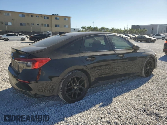 2024 Honda Civic Sedan Sport with VIN 2HGFE2F52RH587001, listed as a Copart auction lot 49578415 with 4,471 mi miles and Salvage Title. Bid and sale history available at carsss.com. Image 3.