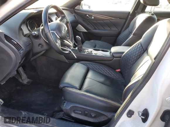 2021 Infiniti Q50 Red Sport 400 with VIN JN1FV7DR7MM880385, listed as a Copart auction lot 44394645 with 48,343 mi miles and Salvage title. Bid and sale history available at DreamBid. Image 7.