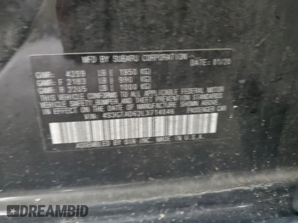 2020 Subaru Impreza Premium z VIN 4S3GTAD62L3714046, wystawiony jako Copart lot #58223735 z przebiegiem 84 638 mil mil oraz Szkoda całkowita • Salvage title. Historia ofert i sprzedaży dostępna na DreamBid. Obrazek 14.