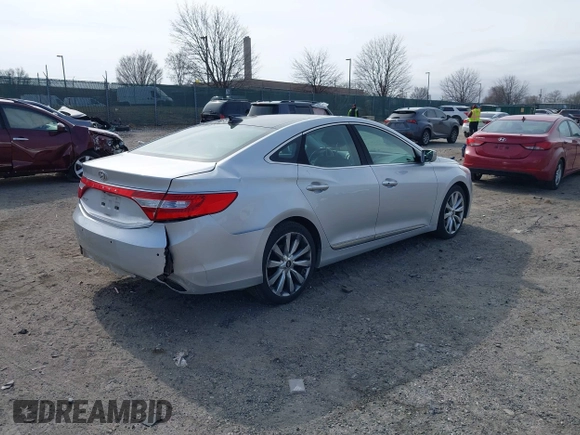 2013 Hyundai Azera with VIN KMHFH4JG9DA323254, listed as a IAAI auction lot 41776183 with 73,489 mi miles and . Bid and sale history available at DreamBid. Image 4.