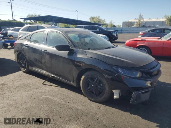 2019 Honda Civic LX with VIN 19XFC2F62KE202065, listed as a Copart auction lot 51545845 with Not Provided miles and Salvage Title. Bid and sale history available at DreamBid. Image 4.