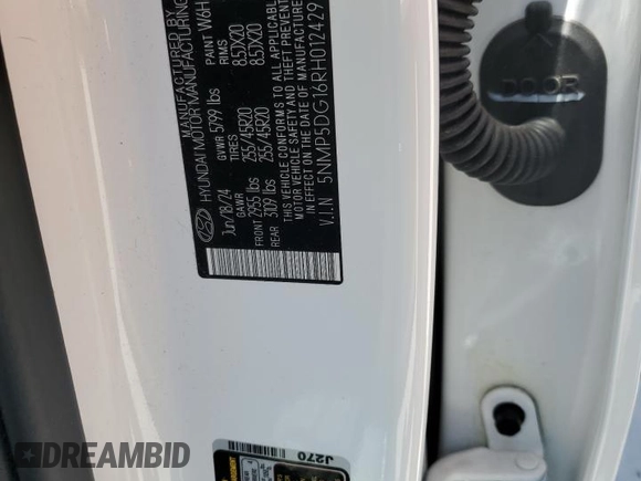 2024 Hyundai Santa Fe Calligraphy with VIN 5NMP5DG16RH012429, listed as a Copart auction lot 61581455 with 4,359 mi miles and Salvage title. Bid and sale history available at DreamBid. Image 13.