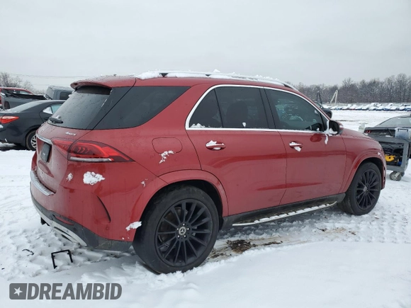 2022 Mercedes-Benz GLE 350 with VIN 4JGFB4KB5NA586900, listed as a Copart auction lot 44856935 with 57,953 mi miles and Salvage title. Bid and sale history available at DreamBid. Image 3.