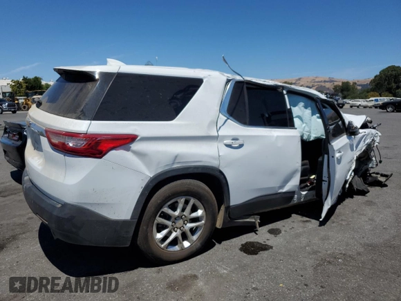 2018 Chevrolet Traverse LS with VIN 1GNERFKW3JJ256247, listed as a Copart auction lot 66108344 with 0 mi miles and Salvage Title. Bid and sale history available at carsss.com. Image 3.