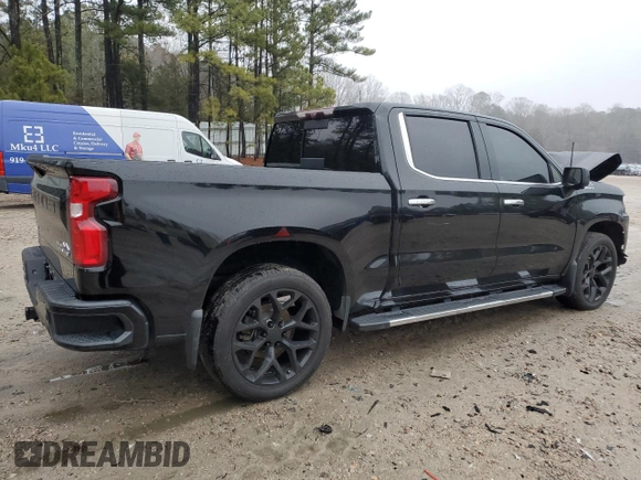 2020 Chevrolet Silverado 1500 High Country with VIN 1GCUYHED7LZ248458, listed as a Copart auction lot 44598785 with 91,793 mi miles and Salvage Title. Bid and sale history available at carsss.com. Image 3.