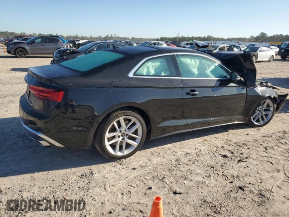 2023 Audi A5 S line Premium z VIN WAUSAAF57PA016261, wystawiony jako Copart lot #48759225 z przebiegiem Nie podano mil oraz Szkoda całkowita • Salvage title. Historia ofert i sprzedaży dostępna na DreamBid. Obrazek 3.