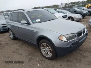 2005 BMW X3 3.0i with VIN WBXPA934X5WA31832, listed as a IAAI auction lot 41927615 with 999,999 mi miles. Bid and sale history available at carsss.com. Image 1.