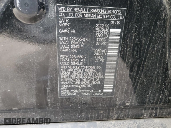 2016 Nissan Rogue SV z VIN KNMAT2MVXGP657757, wystawiony jako Copart lot #49176655 z przebiegiem 102 416 mil mil oraz Nie do naprawy. Historia ofert i sprzedaży dostępna na DreamBid. Obrazek 13.