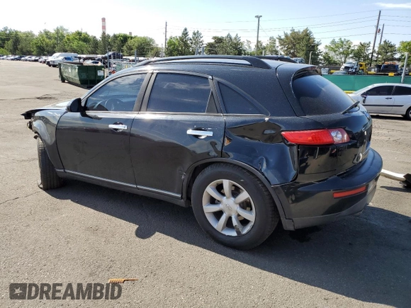 2005 Infiniti FX with VIN JNRAS08W25X212257, listed as a Copart auction lot 60644445 with 209,008 mi miles and Salvage title. Bid and sale history available at DreamBid. Image 2.