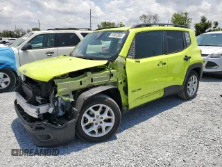 2018 Jeep Renegade Altitude z VIN ZACCJABB9JPJ61843, wystawiony jako Copart lot #55802985 z przebiegiem 77 249 mil mil oraz Szkoda całkowita • Salvage title. Historia ofert i sprzedaży dostępna na DreamBid. Obrazek 1.