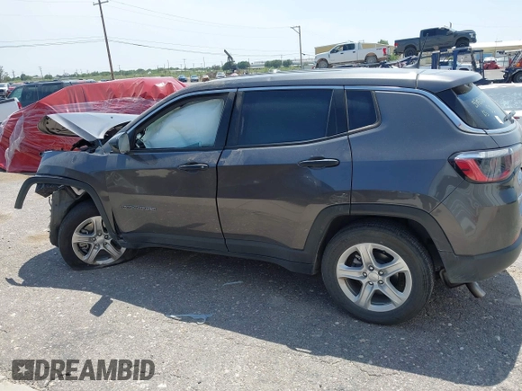 2023 Jeep Compass Sport with VIN 3C4NJDANXPT571285, listed as a IAAI auction lot 42314882 with 17,957 mi miles and . Bid and sale history available at DreamBid. Image 14.