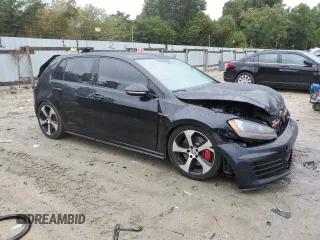 2017 Volkswagen Golf GTI S with VIN 3VW447AUXHM016583, listed as a Copart auction lot 71047254 with 0 mi miles and Salvage Title. Bid and sale history available at carsss.com. Image 4.