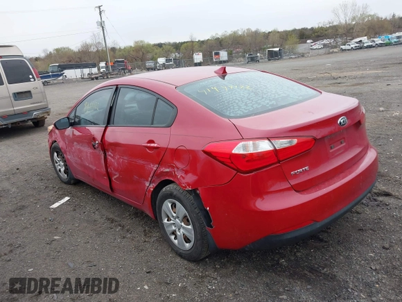 2016 Kia Forte LX with VIN KNAFK4A61G5493891, listed as a IAAI auction lot 41944122 with 100,951 mi miles. Bid and sale history available at carsss.com. Image 3.