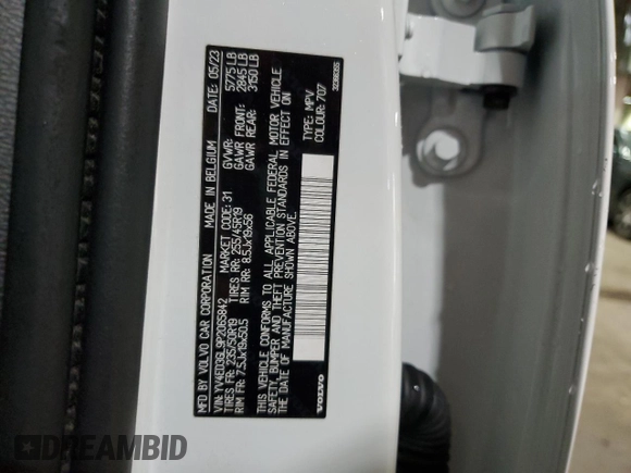 2023 Volvo C40 Plus с VIN YV4ED3GL9P2065842, выставлен на аукционе Copart как лот 43950185 с пробегом 50 690 миль миль и На запчасти • Non repairable. История ставок и продаж доступна на DreamBid. Изображение 14.
