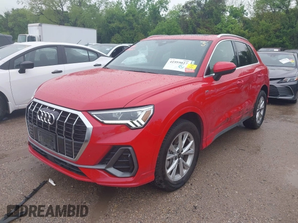 2024 Audi Q3 S line Premium with VIN WA1DECF36R1126631, listed as a IAAI auction lot 41959027 with 21,775 mi miles. Bid and sale history available at carsss.com. Image 17.
