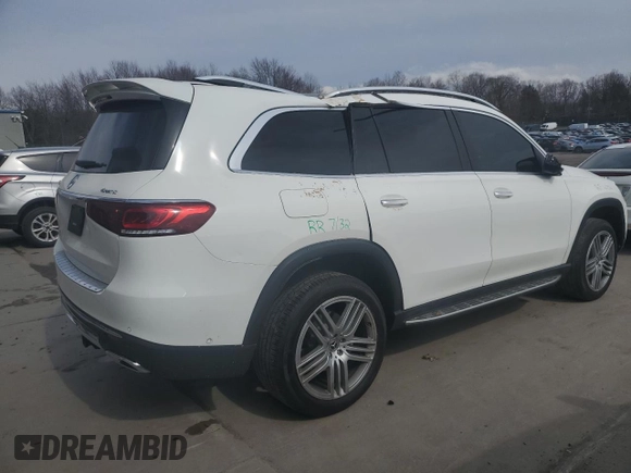 2021 Mercedes-Benz GLS with VIN 4JGFF5KE2MA378721, listed as a Copart auction lot 50127255 with 67,363 mi miles and Salvage Title. Bid and sale history available at carsss.com. Image 3.