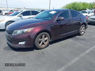 2014 Kia Optima LX with VIN 5XXGM4A77EG303496, listed as a IAAI auction lot 42572421 with 117,151 mi miles and . Bid and sale history available at DreamBid. Image 2.