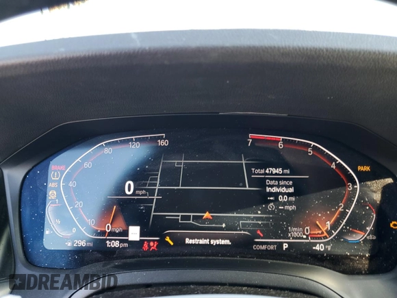 2019 BMW 3 Series 330i with VIN 3MW5R1J51K8B02795, listed as a Copart auction lot 88253725 with 47,945 mi miles and Salvage Title. Bid and sale history available at carsss.com. Image 9.
