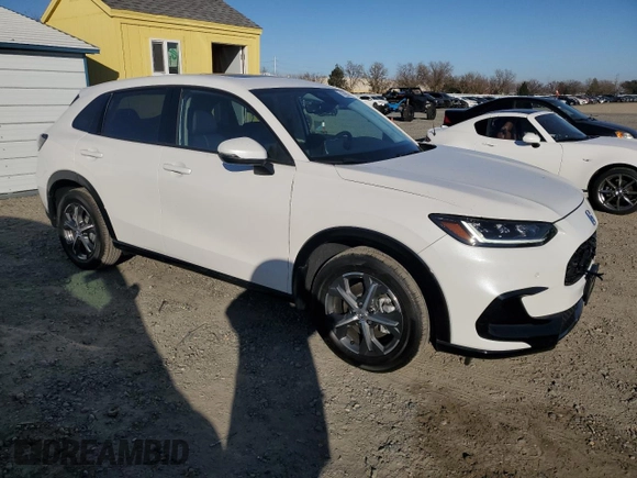 2025 Honda HR-V EX-L with VIN 3CZRZ1H76SM722801, listed as a Copart auction lot 42260755 with 55 mi miles and Salvage Title. Bid and sale history available at carsss.com. Image 4.