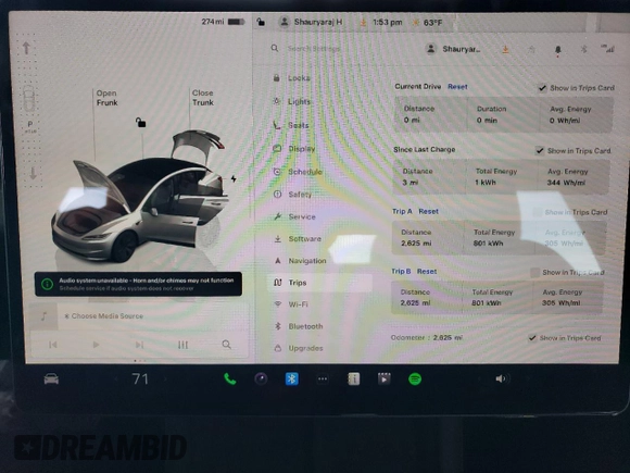 2025 Tesla Model 3 Long Range with VIN 5YJ3E1EA8SF880617, listed as a Copart auction lot 49484815 with 2,625 mi miles and Salvage Title. Bid and sale history available at DreamBid. Image 9.