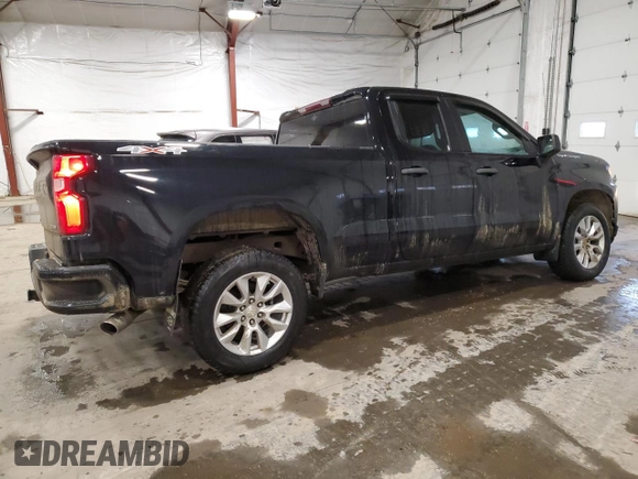 2019 Chevrolet Silverado 1500 Custom with VIN 1GCRYBEH5KZ334971, listed as a Copart auction lot 88051285 with 45,312 mi miles and Salvage Title. Bid and sale history available at DreamBid. Image 3.