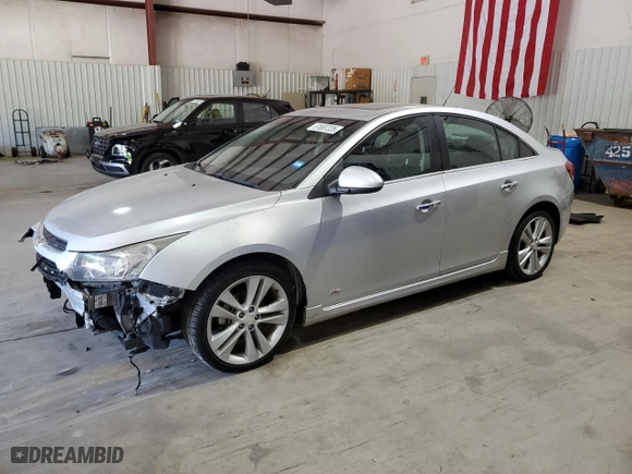 2015 Chevrolet Cruze LTZ with VIN 1G1PG5SB3F7285694, listed as a Copart auction lot 51697335 with 123,300 mi miles and Salvage Title. Bid and sale history available at carsss.com. Image 1.