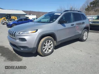 2016 Jeep Cherokee Sport with VIN 1C4PJMAB7GW215062, listed as a Copart auction lot 49578815 with 134,909 mi miles and Salvage Title. Bid and sale history available at carsss.com. Image 1.