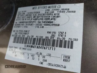 2004 Lincoln LS with VIN 1LNHM87A04Y671711, listed as a IAAI auction lot 41606121 with 1 mi miles. Bid and sale history available at carsss.com. Image 9.