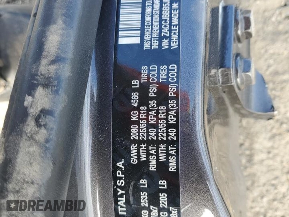 2018 Jeep Renegade Latitude with VIN ZACCJBBB5JPG77352, listed as a Copart auction lot 54854675 with 85,493 mi miles and Salvage title. Bid and sale history available at DreamBid. Image 13.