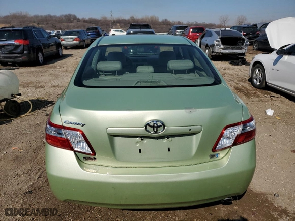 2007 Toyota Camry Hybrid with VIN JTNBB46K073005142, listed as a Copart auction lot 48031175 with 187,841 mi miles and Salvage Title. Bid and sale history available at carsss.com. Image 6.