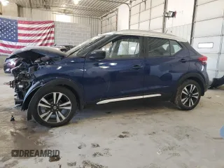 2019 Nissan Kicks SV z VIN 3N1CP5CU9KL567126, wystawiony jako Copart lot #53267185 z przebiegiem 86 622 mil mil oraz Szkoda całkowita • Salvage title. Historia ofert i sprzedaży dostępna na DreamBid. Obrazek 1.