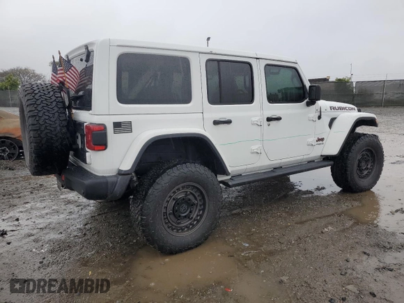 2021 Jeep Wrangler Unlimited Rubicon with VIN 1C4HJXFG0MW521638, listed as a Copart auction lot 48973725 with 41,695 mi miles and Salvage Title. Bid and sale history available at carsss.com. Image 3.