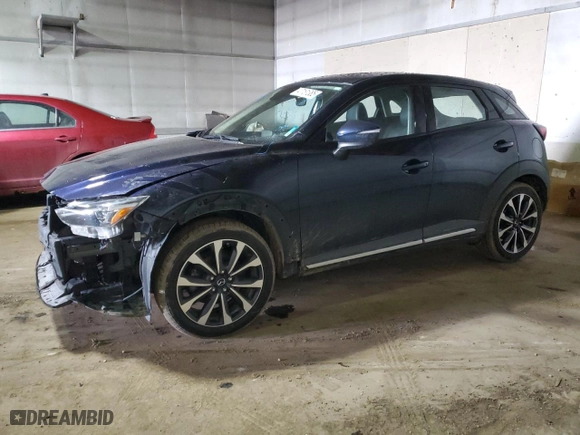 2019 Mazda CX-3 Grand Touring with VIN JM1DKFD7XK0449386, listed as a Copart auction lot 47181385 with 91,851 mi miles and Clean Title. Bid and sale history available at carsss.com. Image 1.