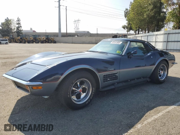 1972 Chevrolet Corvette with VIN 1Z67K2S510901, listed as a Copart auction lot 60161955 with 63,129 mi miles and Clean title. Bid and sale history available at DreamBid. Image 1.