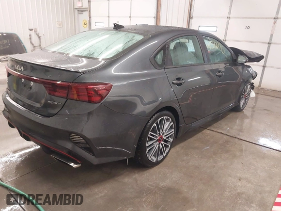 2022 Kia Forte GT with VIN 3KPF44AC9NE424192, listed as a IAAI auction lot 41597275 with 18,716 mi miles. Bid and sale history available at carsss.com. Image 4.
