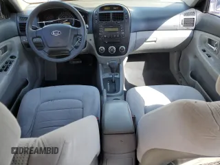 2008 Kia Spectra EX with VIN KNAFE122185498723, listed as a Copart auction lot 75348554 with 117,950 mi miles and Salvage Title. Bid and sale history available at carsss.com. Image 8.